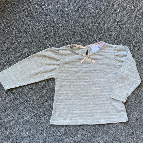Zara gray shirt with embroidery size 2-3 - Picture 1 of 5